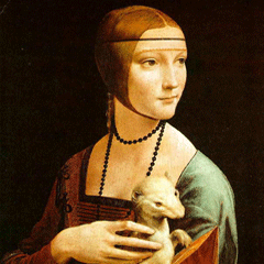 reproductie Lady with an ermine van Leonardo Da Vinci